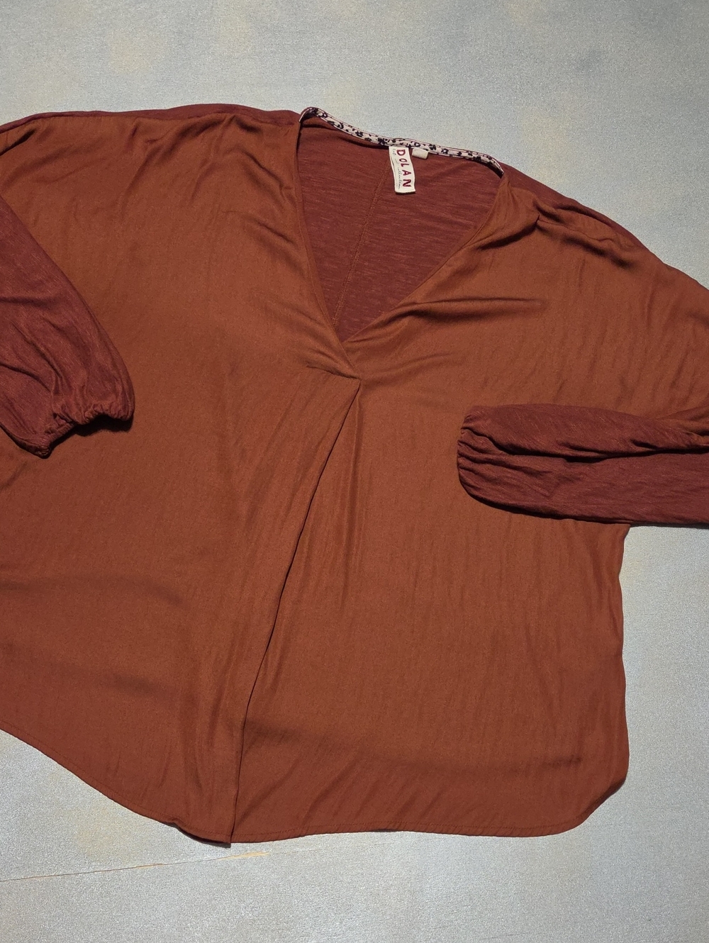 Oversized V-Neck Blouse in Rust by Dolan